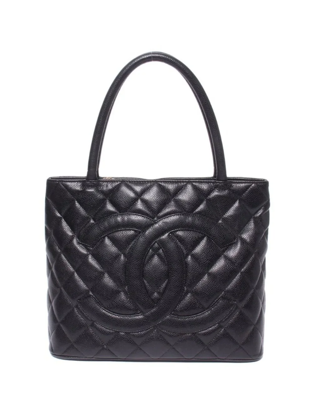 Chanel Tote Shoulder Bag Gold Reissue Caviar Leather
